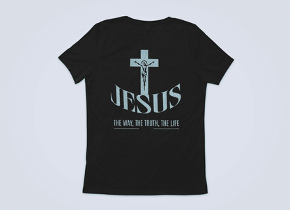 Jesus the way, the trust, the life  Backprint - Damen Tshirt