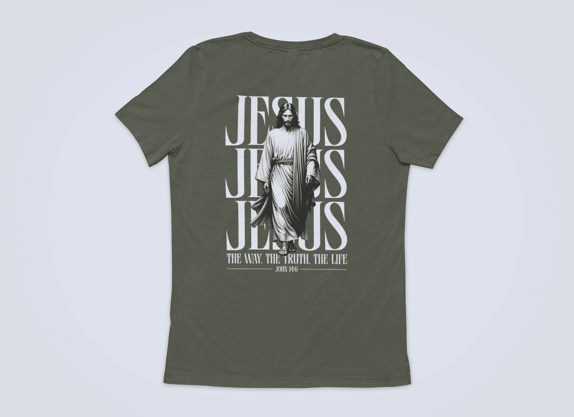Jesusfigur the way, the trust, the life  Backprint - Herren Tshirt