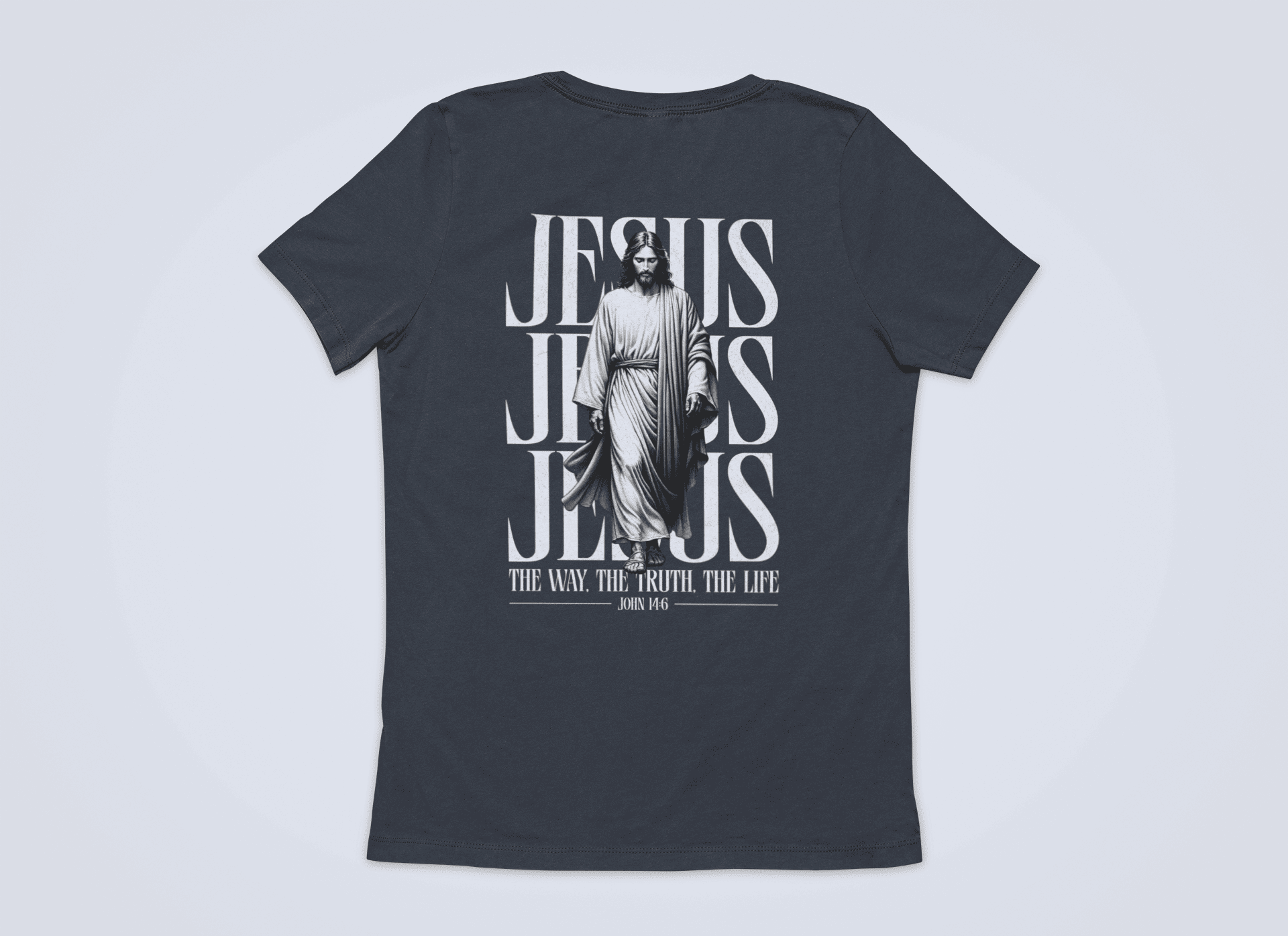 Jesusfigur the way, the trust, the life  Backprint - Herren Tshirt