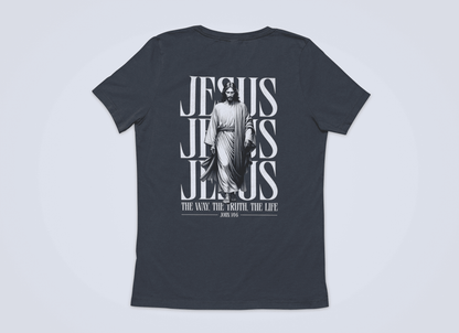 Jesusfigur the way, the trust, the life  Backprint - Herren Tshirt