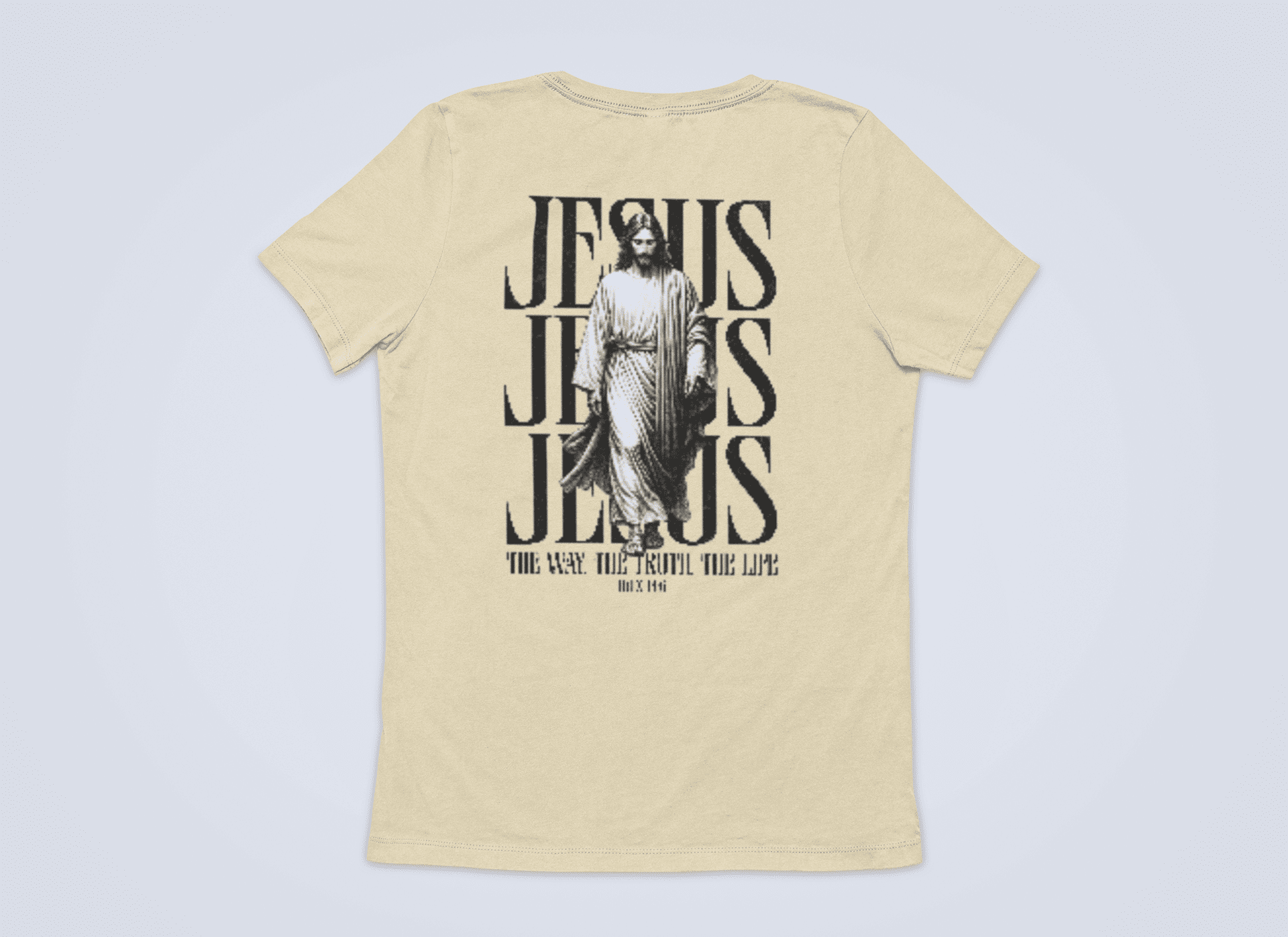 Jesusfigur the way, the trust, the life  Backprint - Herren Tshirt