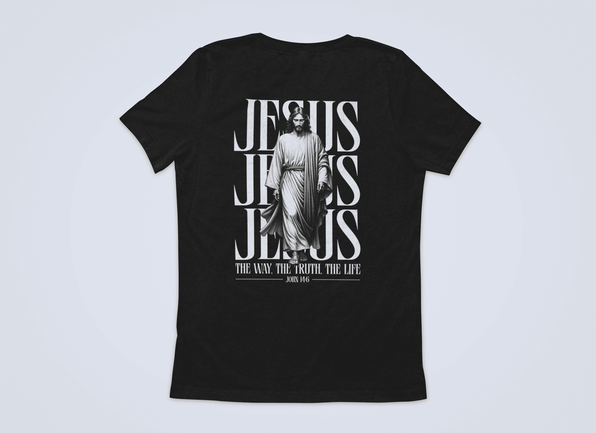 Jesusfigur the way, the trust, the life  Backprint - Herren Tshirt