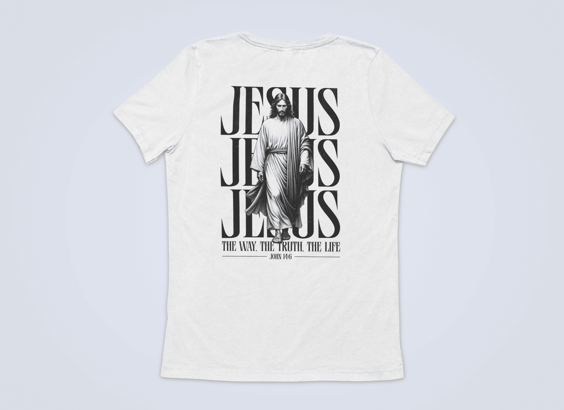 Jesusfigur the way, the trust, the life  Backprint - Herren Tshirt