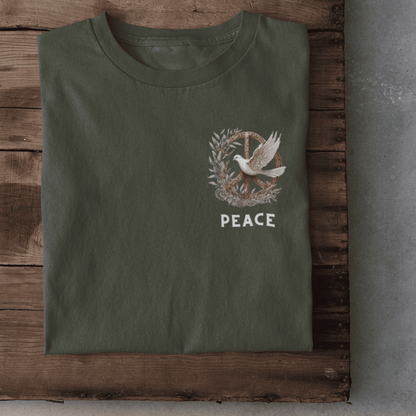 Peace Logo auf der Brust Damen Tshirt