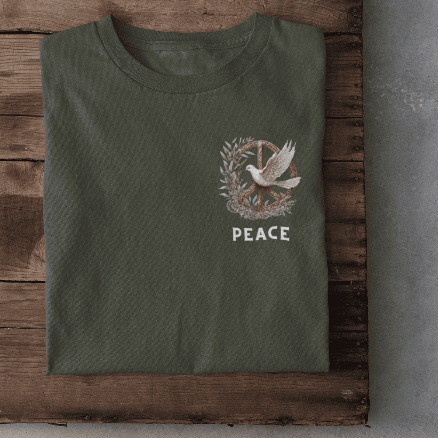 Peace Logo auf der Brust Herren Tshirt