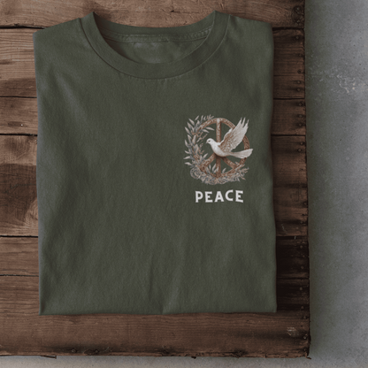 Peace Logo auf der Brust Herren Tshirt