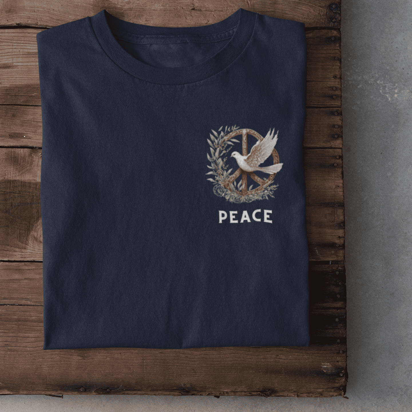 Peace Logo auf der Brust Herren Tshirt
