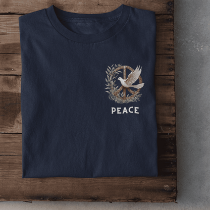 Peace Logo auf der Brust Herren Tshirt