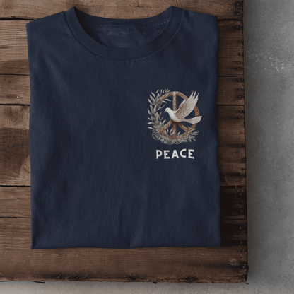 Peace Logo auf der Brust Damen Tshirt