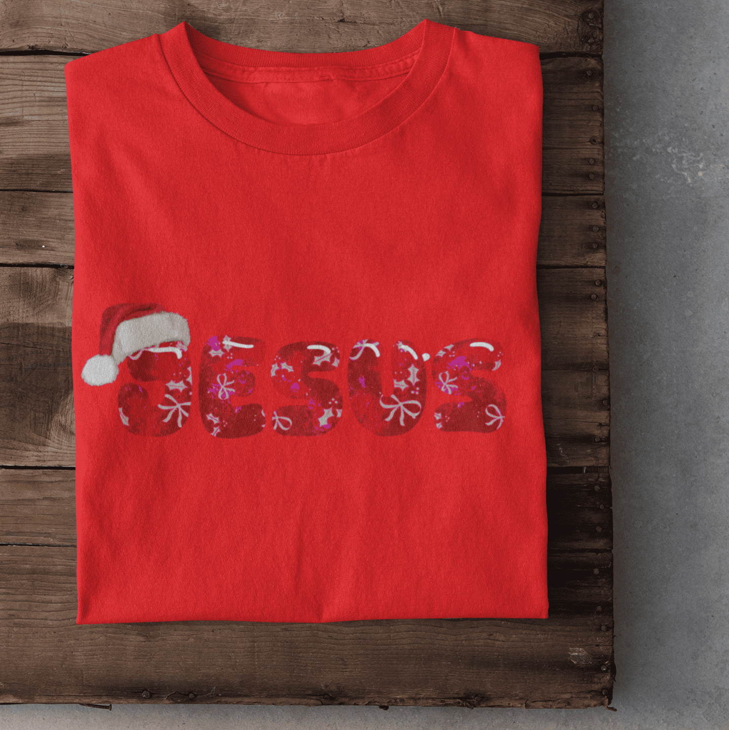 Jesus Weihnachtsmütze Damen Tshirt