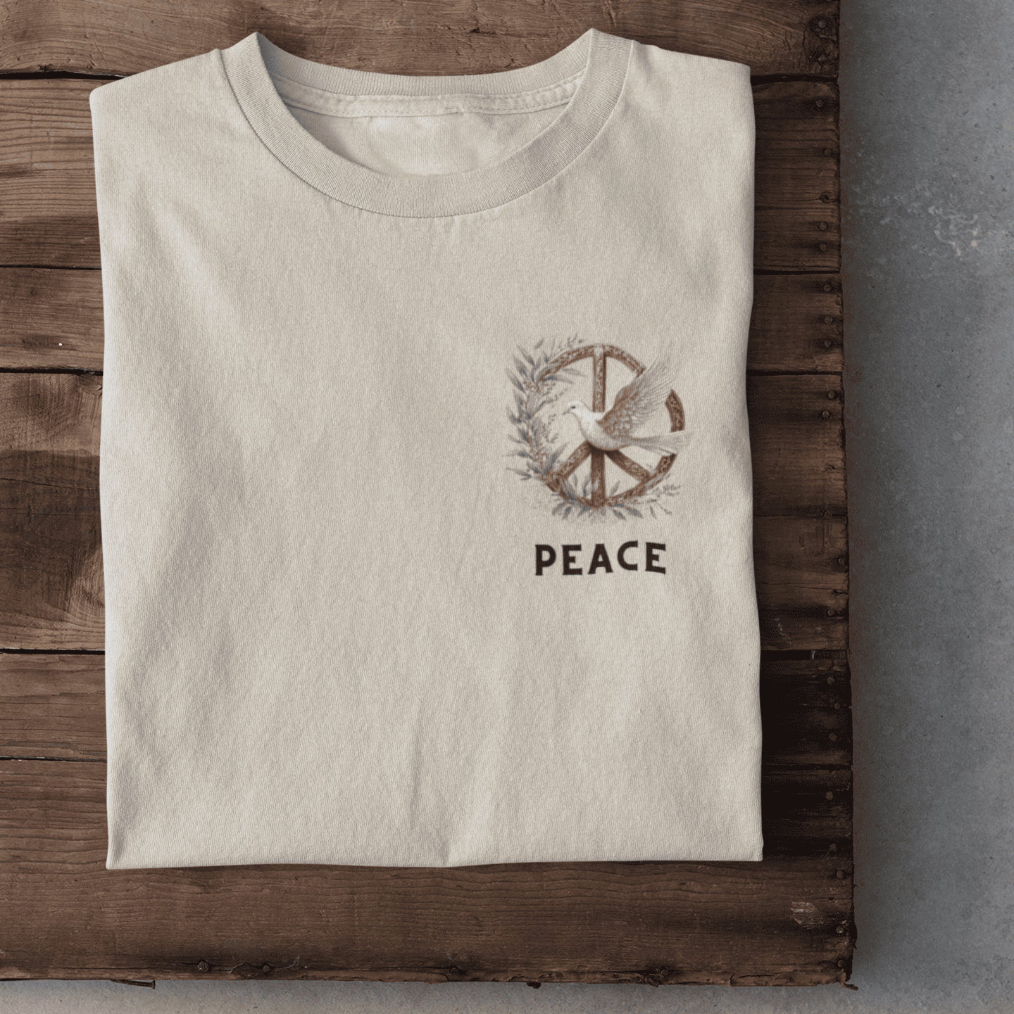 Peace Logo auf der Brust Herren Tshirt