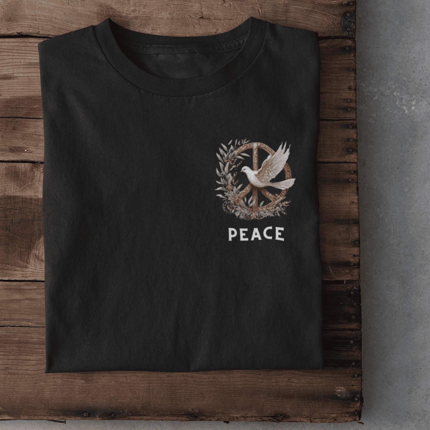 Peace Logo auf der Brust Damen Tshirt