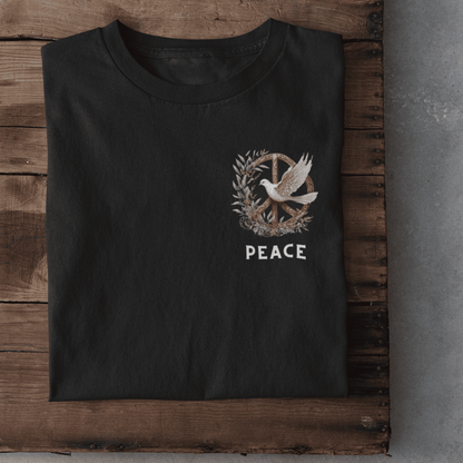 Peace Logo auf der Brust Damen Tshirt