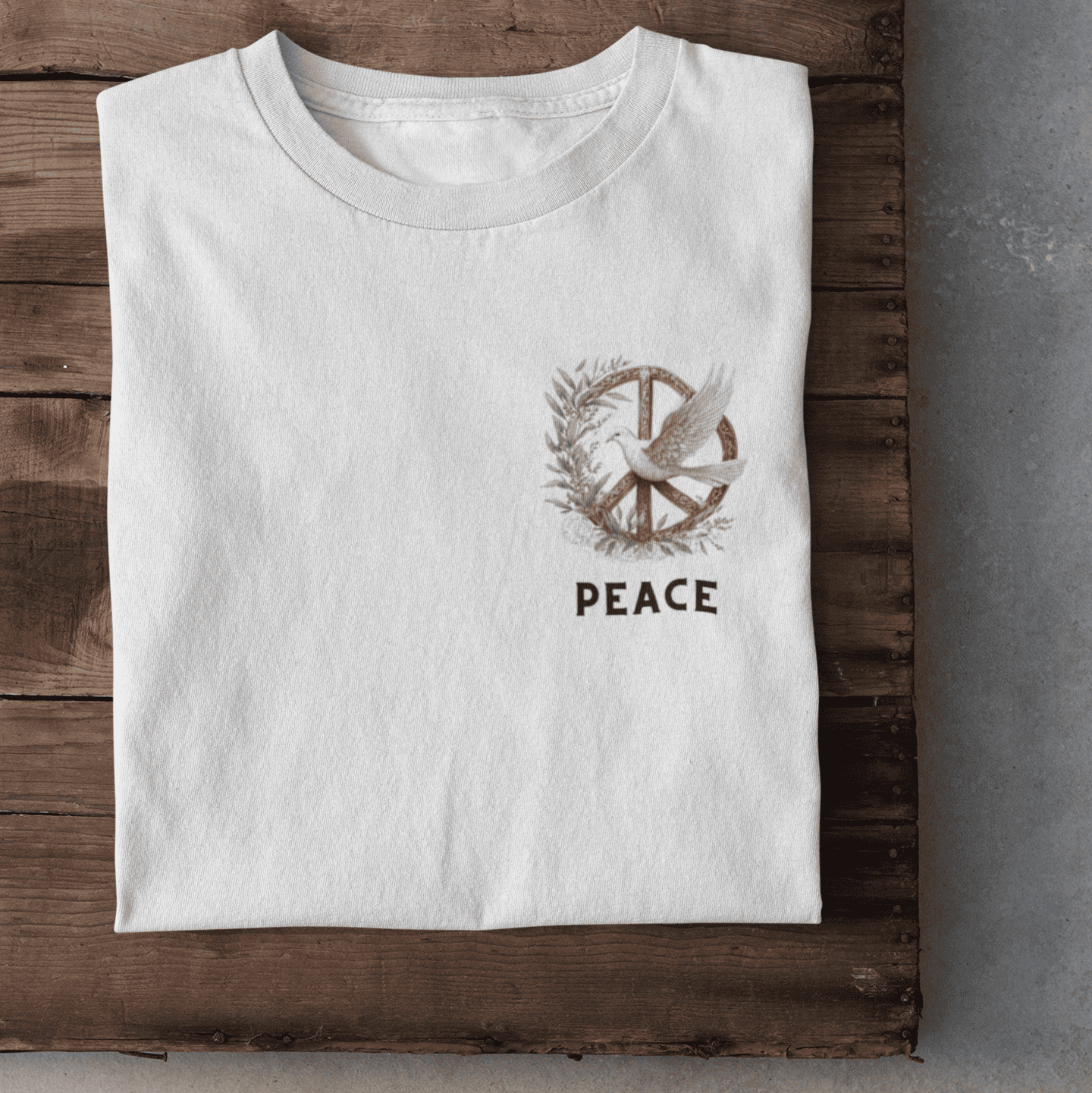Peace Logo auf der Brust Herren Tshirt