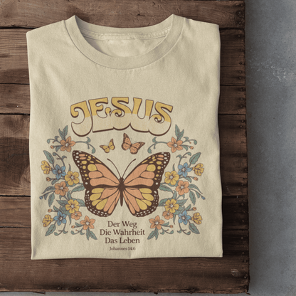 Christliches Herren T-Shirt mit Schmetterling – Hoffnung & Glaube