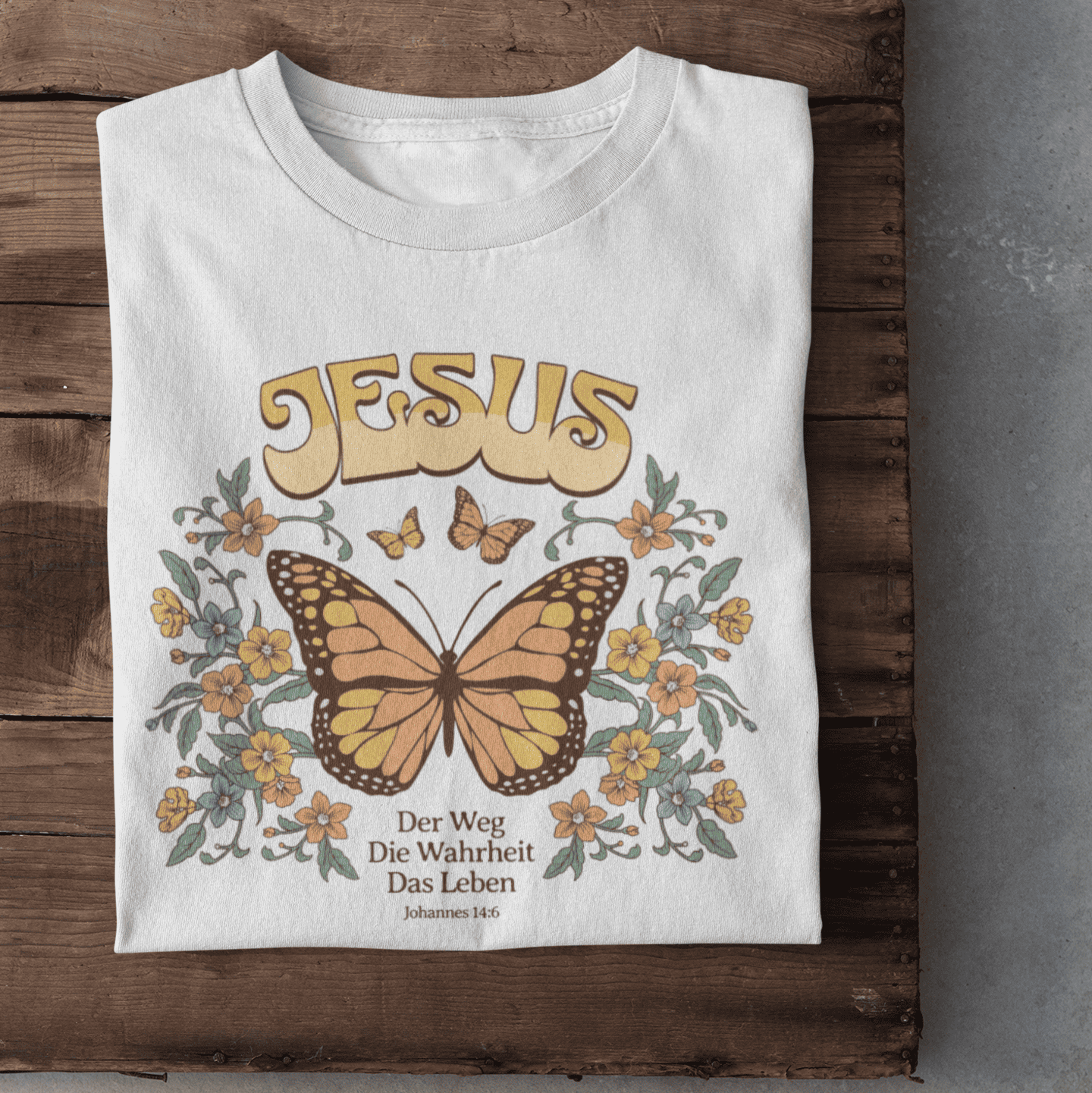 Christliches Herren T-Shirt mit Schmetterling – Hoffnung & Glaube