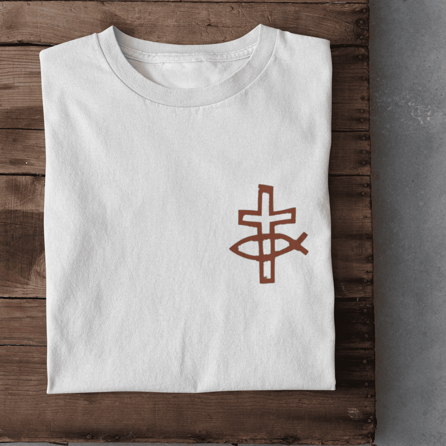 Eucharistischer Fisch mit Kreuz - Damen T-Shirt