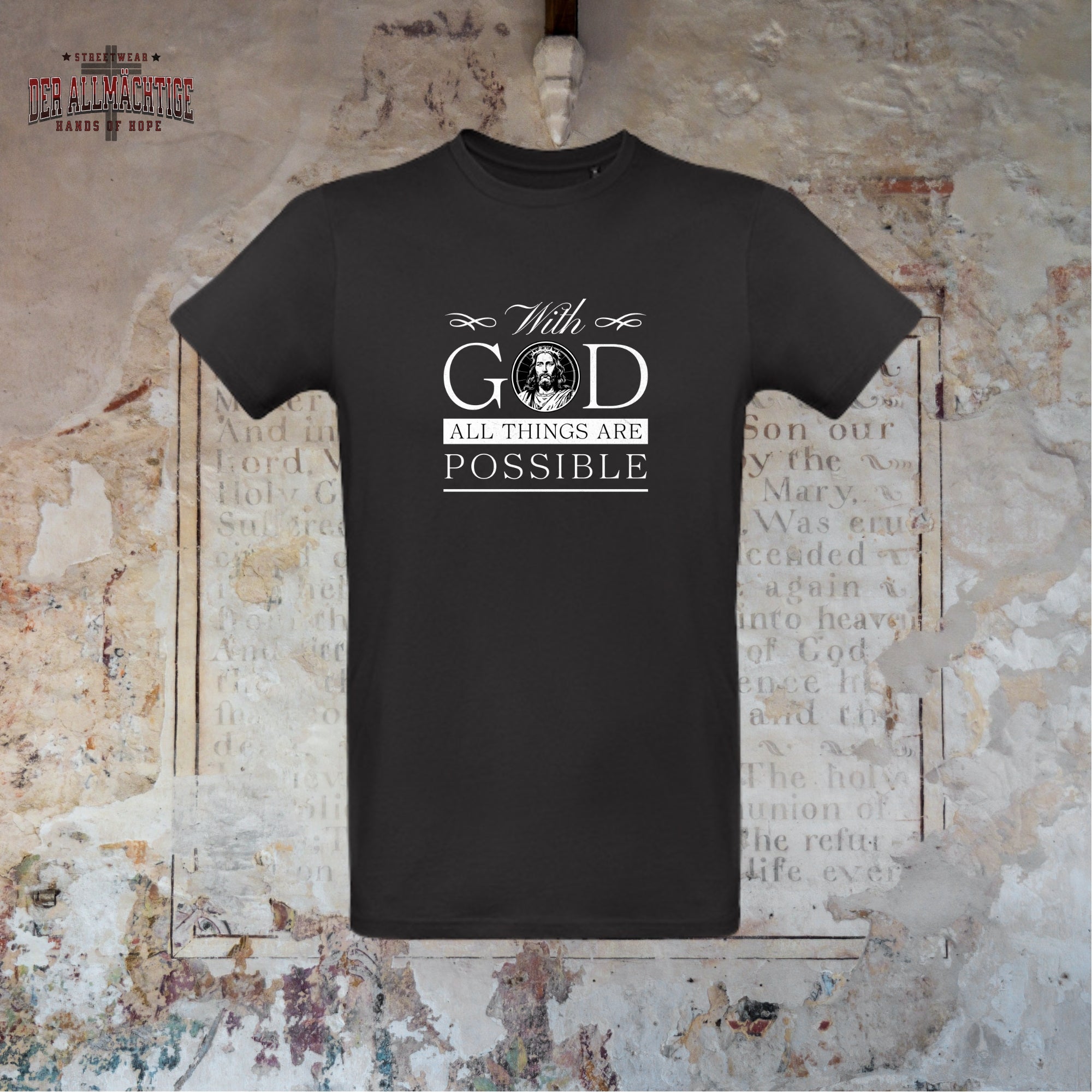 With God all Things are possible Damen Premium Tshirt