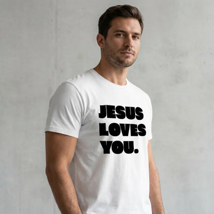 Christliches T-Shirt Herren „Jesus Loves You“ | Shirt mit christlicher Botschaft