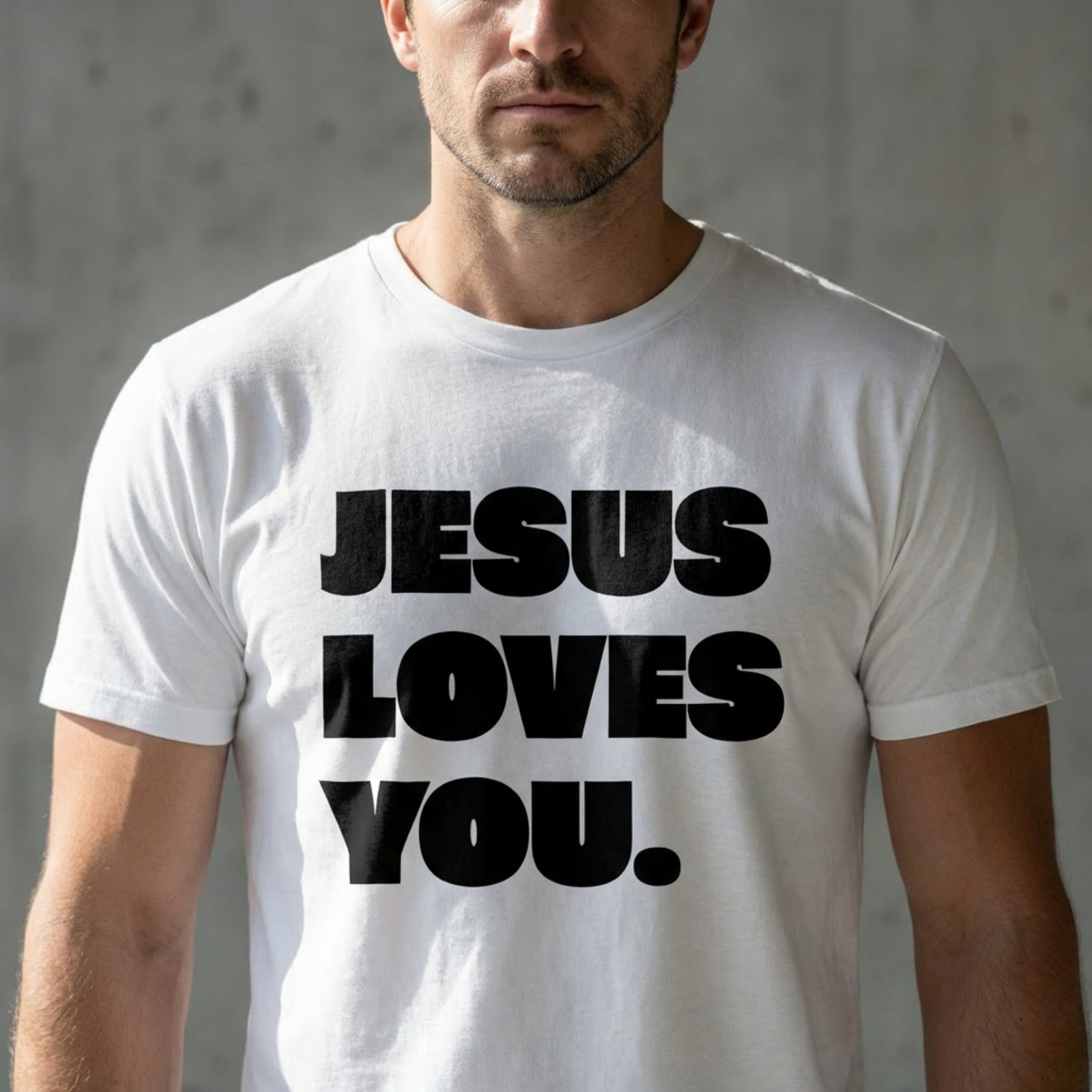 Christliches T-Shirt Herren „Jesus Loves You“ | Shirt mit christlicher Botschaft