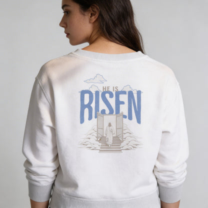 Christliches Damen Sweatshirt – He is Risen - Christliches Statement