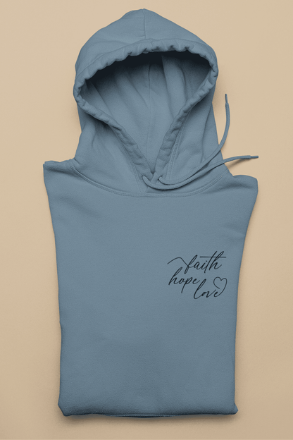 Christlicher Herren Hoodie „Faith Hope Love“ – Christliche Streetwear
