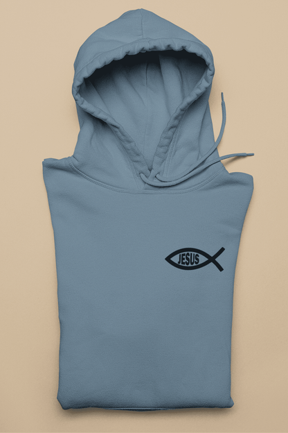 Eucharistischer Fisch mit Jesus  - Herren Hoodie