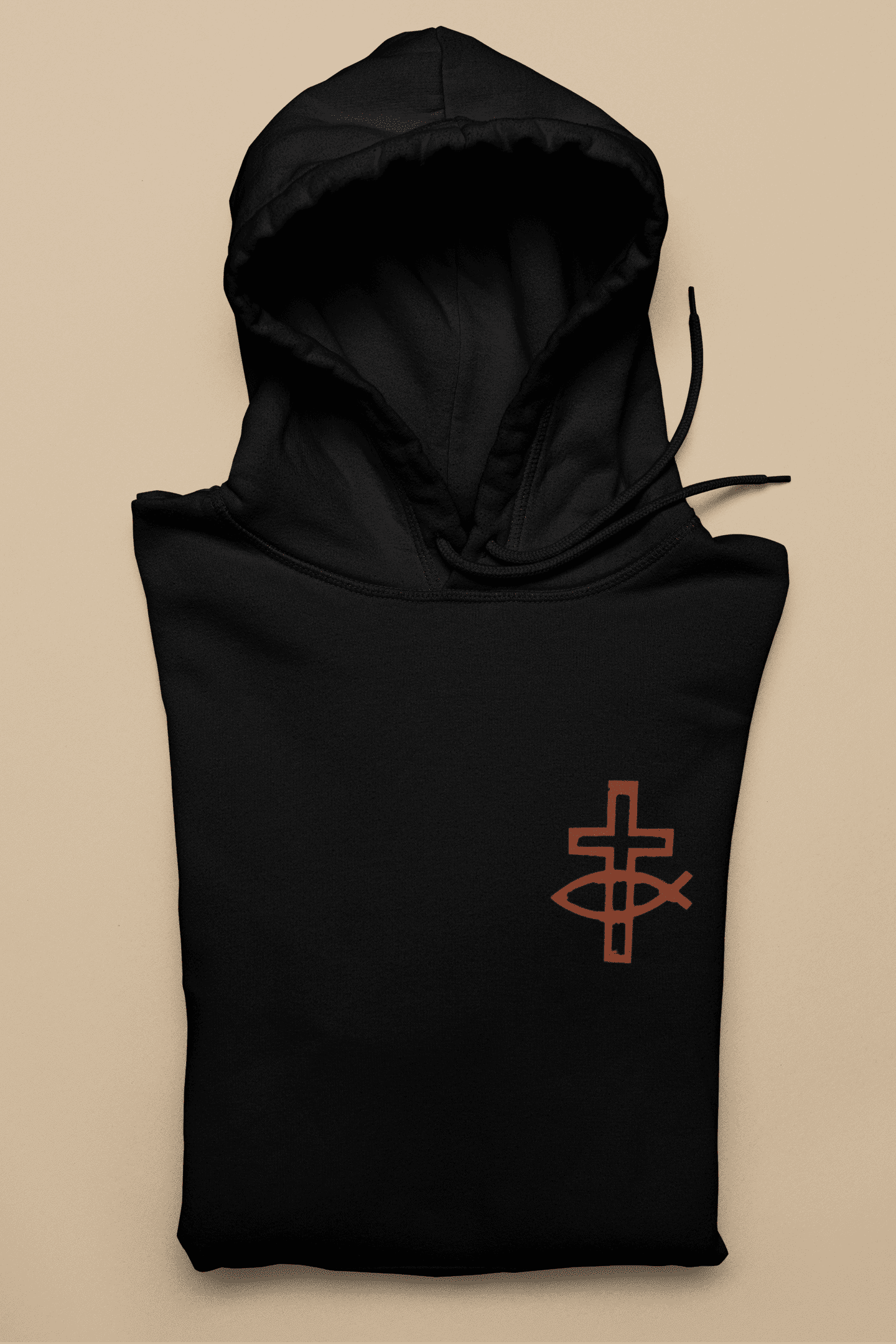 Eucharistischer Fisch mit Kreuz  - Damen Hoodie