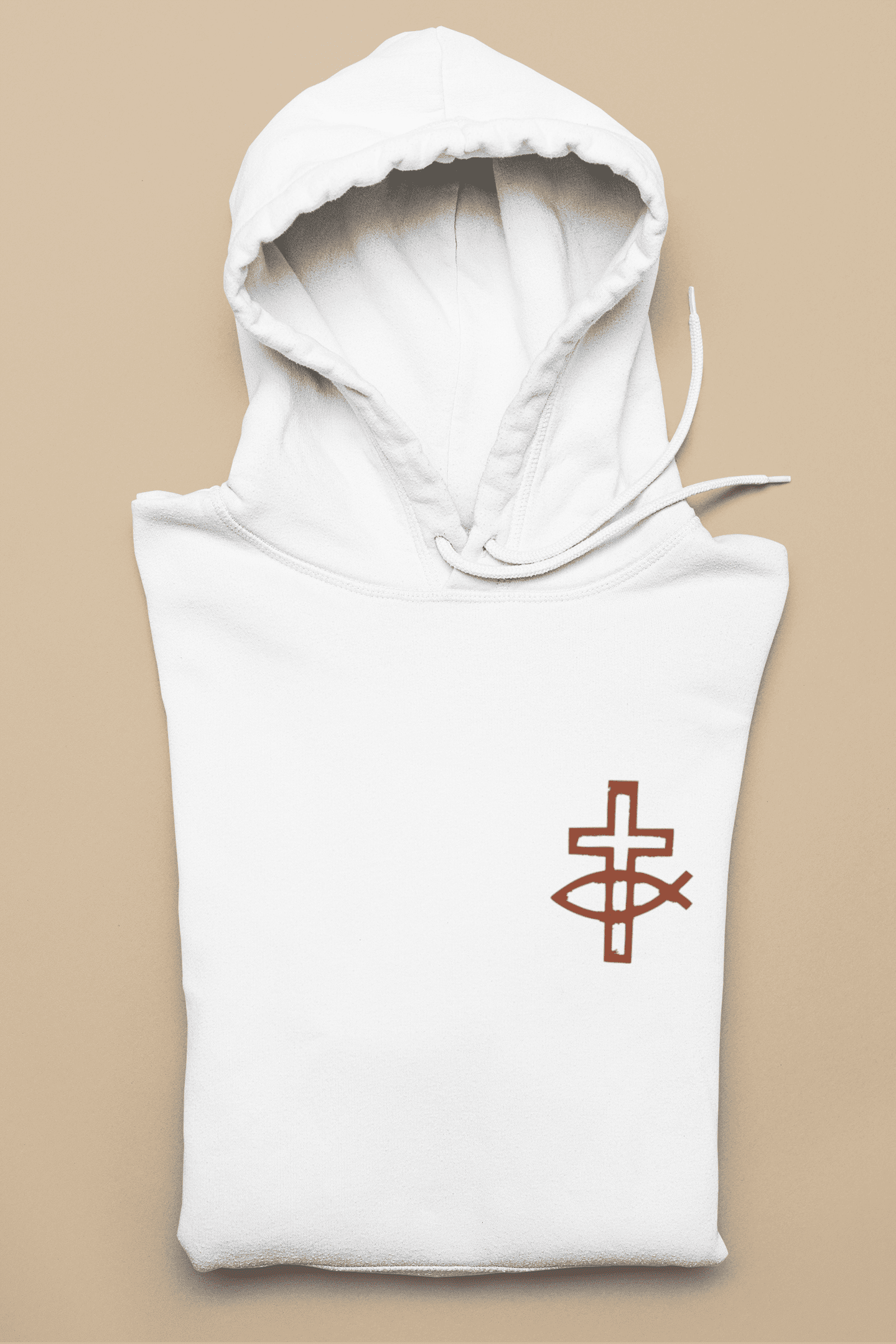 Eucharistischer Fisch mit Kreuz  - Damen Hoodie