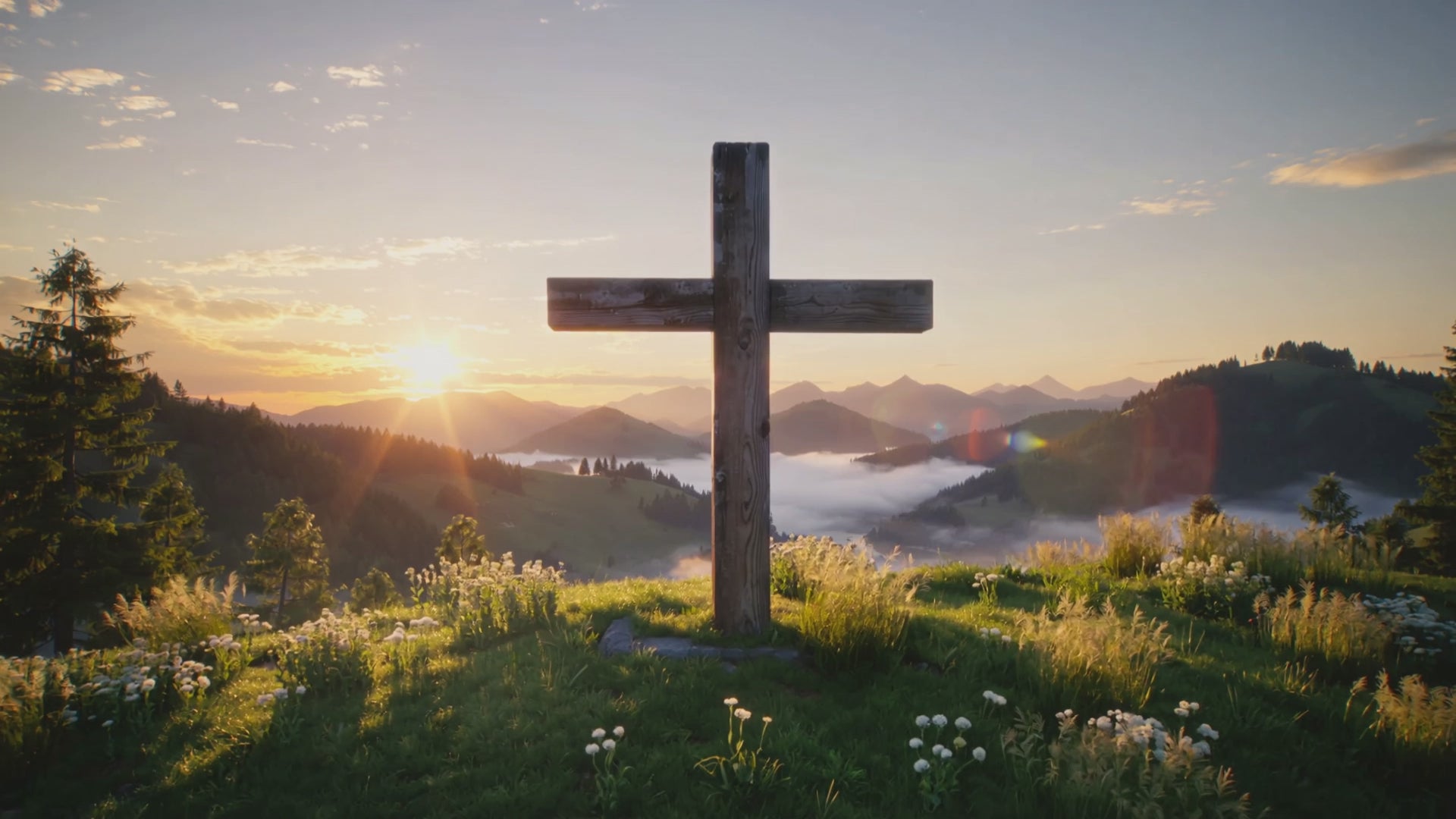 Video laden: Kreuz auf einem Berg 