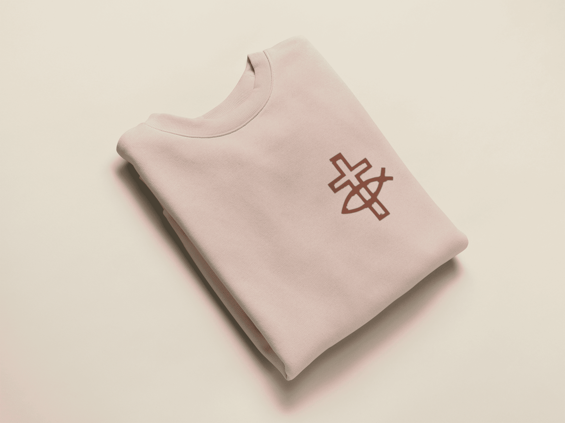Eucharistischer Fisch mit Kreuz- Damen Sweatshirt